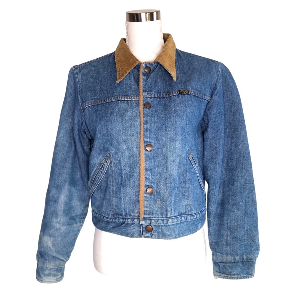 VINTAGE 70s 80s Rare Wrangler Jean Jacket Sherpa Lined Med Stranger Things